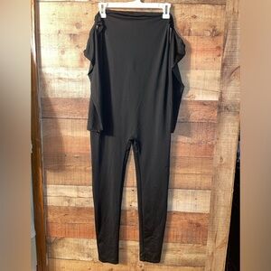 Open shoulder black jumpsuit